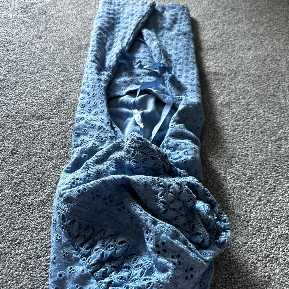 Adorable light blue eyelet freepeople dress - Picture 2 of 5